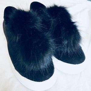 Steve Madden Black Furlie, Platform, Sneaker